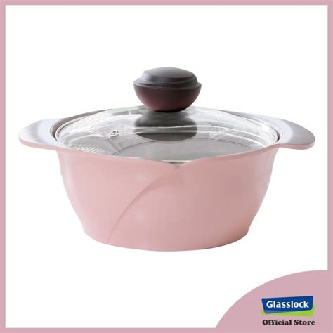 Chef Topf by Glasslock La Rose 20cm Casserole with Glass Lid .
